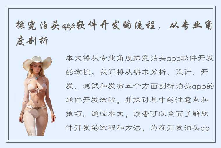 探究泊头app软件开发的流程,从专业角度剖析