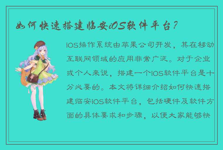 如何快速搭建临安iOS软件平台?